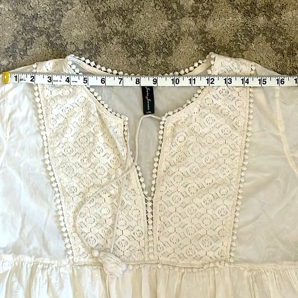 Jeune Jeunesse Cream Colored Boho Style Mini Dress Size L-XL - Picture 14 of 15